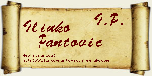 Ilinko Pantović vizit kartica